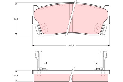 Set di 4 pastiglie freno TRW GDB885