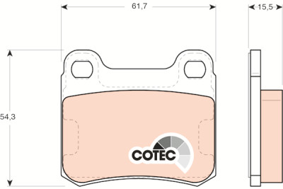 Set di 4 pastiglie freno COTEC TRW GDB911