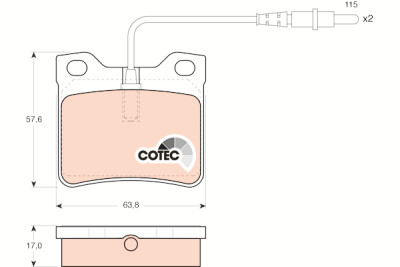 Set di 4 pastiglie freno COTEC TRW GDB985