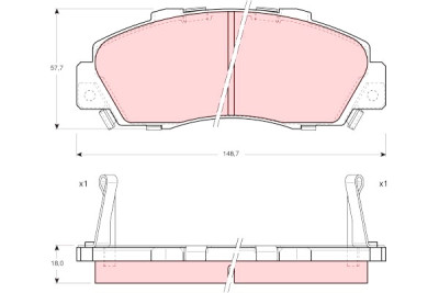 Set di 4 pastiglie freno TRW GDB995