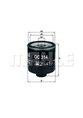 Filtro olio MAHLE ORIGINAL OC 314