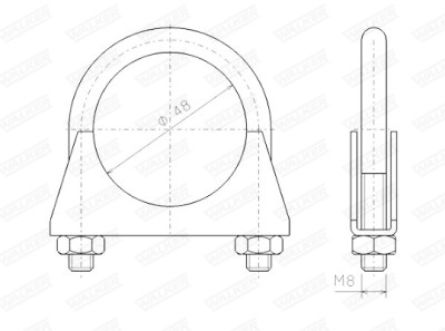 Pezzo di montaggio, sistema di scarico WALKER 82308