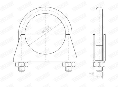 Pezzo di montaggio, sistema di scarico WALKER 82313
