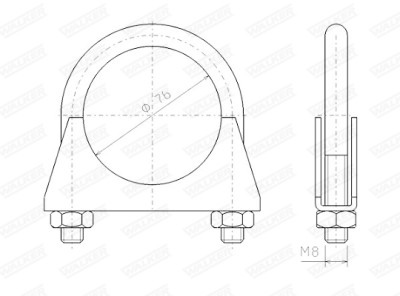 Pezzo di montaggio, sistema di scarico WALKER 82317