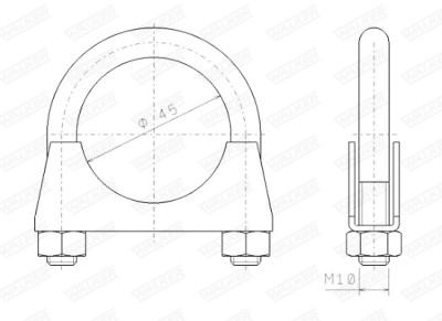Pezzo di montaggio, sistema di scarico WALKER 82321