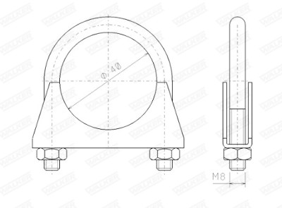 Pezzo di montaggio, sistema di scarico WALKER 82348