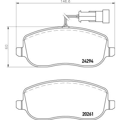 Set di pastiglie freno HELLA 8DB 355 006-761