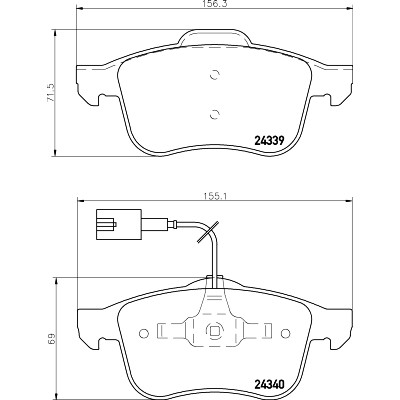 Set di pastiglie freno HELLA 8DB 355 006-901