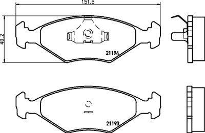 Set di pastiglie freno HELLA 8DB 355 007-441