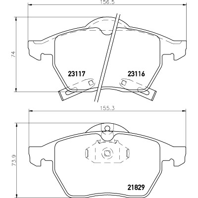 Set di pastiglie freno HELLA 8DB 355 008-041