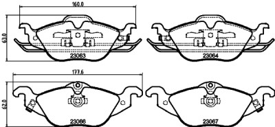 Set di pastiglie freno HELLA 8DB 355 008-571
