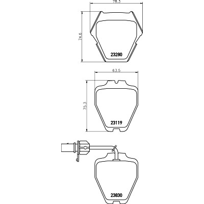 Set di pastiglie freno HELLA 8DB 355 009-031