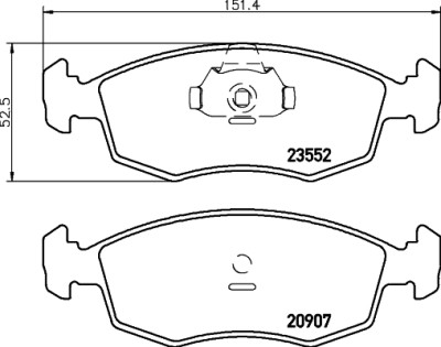 Set di pastiglie freno HELLA 8DB 355 009-131
