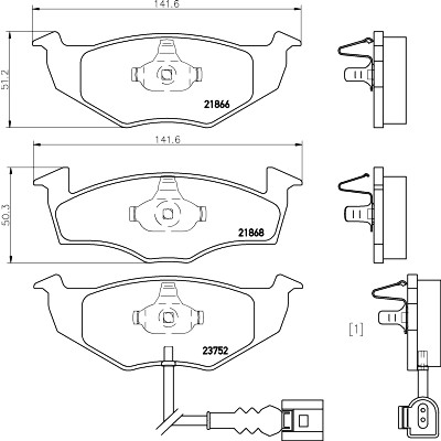 Set di pastiglie freno HELLA 8DB 355 009-801