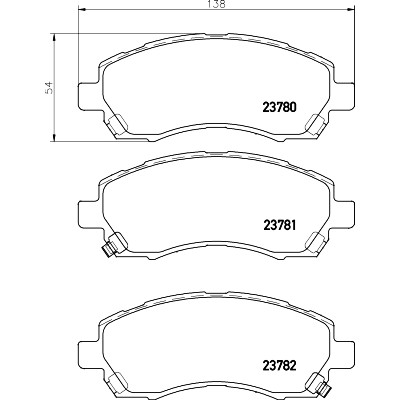 Set di pastiglie freno HELLA 8DB 355 010-121