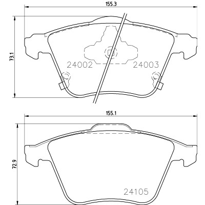 Set di pastiglie freno HELLA 8DB 355 011-051