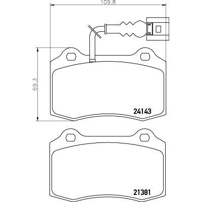 Set di pastiglie freno HELLA 8DB 355 011-741