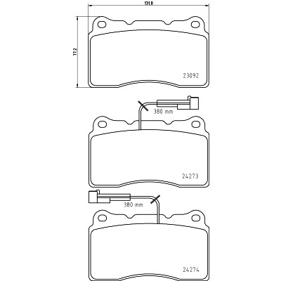 Set di pastiglie freno HELLA 8DB 355 012-291