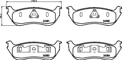 Set di pastiglie freno HELLA 8DB 355 012-481