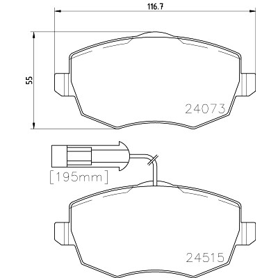 Set di pastiglie freno HELLA 8DB 355 012-851