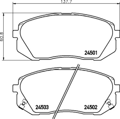 Set di pastiglie freno HELLA 8DB 355 012-961