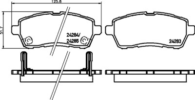 Set di pastiglie freno HELLA 8DB 355 014-001