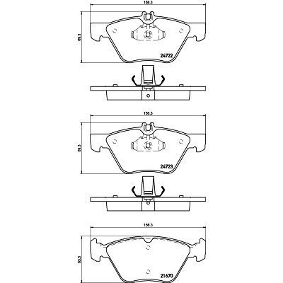 Set di pastiglie freno HELLA 8DB 355 014-291