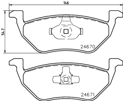 Set di pastiglie freno HELLA 8DB 355 014-951
