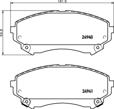 Set di pastiglie freno HELLA 8DB 355 015-141