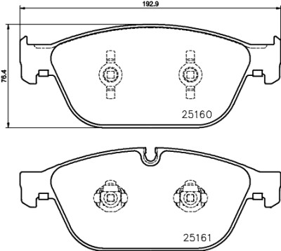 Set di pastiglie freno HELLA 8DB 355 016-021