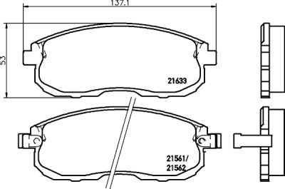 Set di pastiglie freno HELLA 8DB 355 016-381