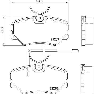 Kit pastiglie freno HELLA 8DB 355 017-741