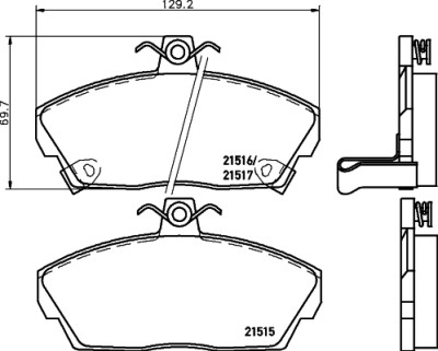 Kit pastiglie freno HELLA 8DB 355 018-031
