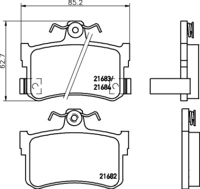 Set di pastiglie freno HELLA 8DB 355 018-611