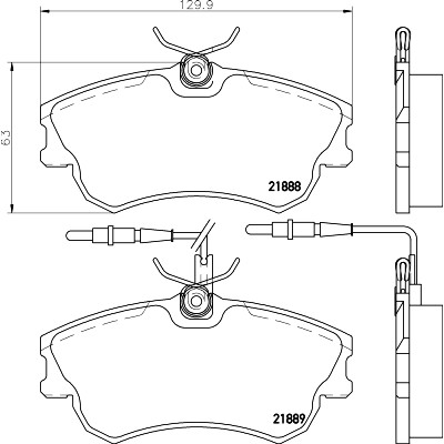 Set di pastiglie freno HELLA 8DB 355 019-261