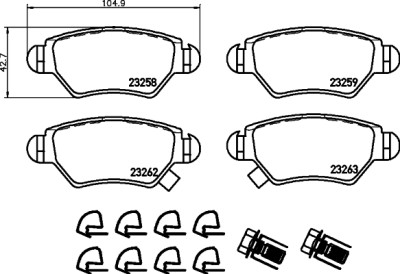 Kit pastiglie freno HELLA 8DB 355 019-271