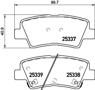 Set di pastiglie freno HELLA 8DB 355 019-981