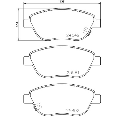 Set di pastiglie freno HELLA 8DB 355 020-881