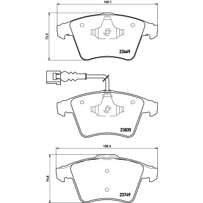 Set di pastiglie freno HELLA 8DB 355 021-221