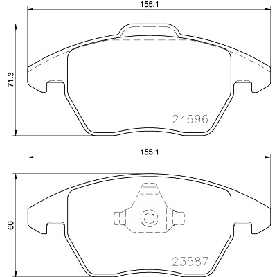 Set di pastiglie freno HELLA 8DB 355 023-151