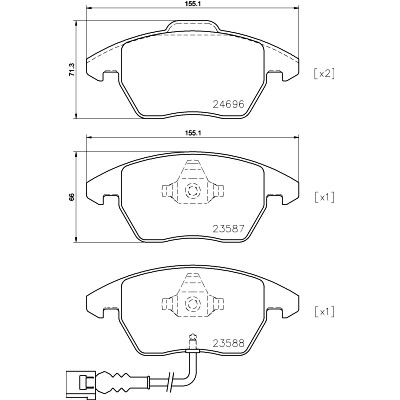 Kit pastiglie freno HELLA 8DB 355 023-161