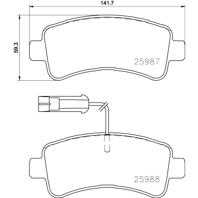 Set di pastiglie freno HELLA 8DB 355 024-871