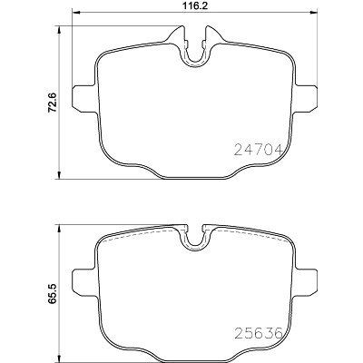 Set di pastiglie freno HELLA 8DB 355 024-921