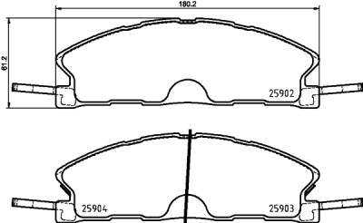 Set di pastiglie freno HELLA 8DB 355 025-071
