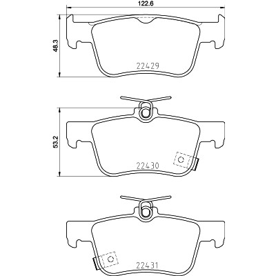 Set di pastiglie freno HELLA 8DB 355 025-251