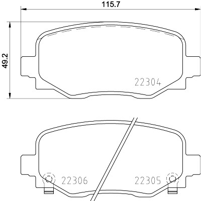 Set di pastiglie freno HELLA 8DB 355 025-481