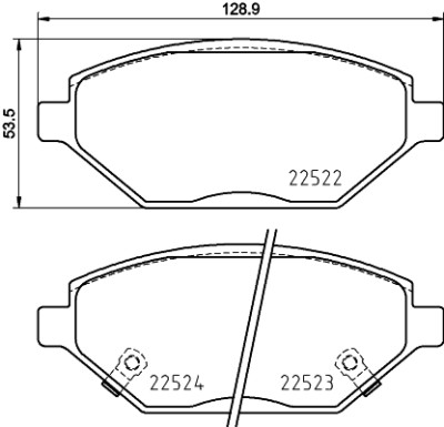 Set di pastiglie freno HELLA 8DB 355 025-521