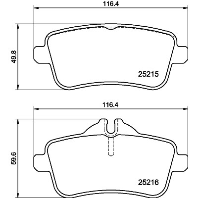 Set di pastiglie freno HELLA 8DB 355 039-851
