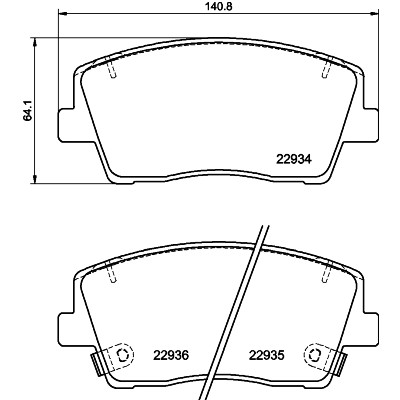 Set di pastiglie freno HELLA 8DB 355 040-111