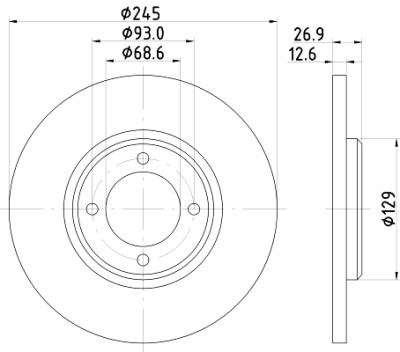 Disco freno HELLA 8DD 355 100-021